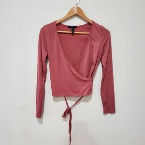 BNWOT FOREVER21 red brown rust wrap tie top medium small